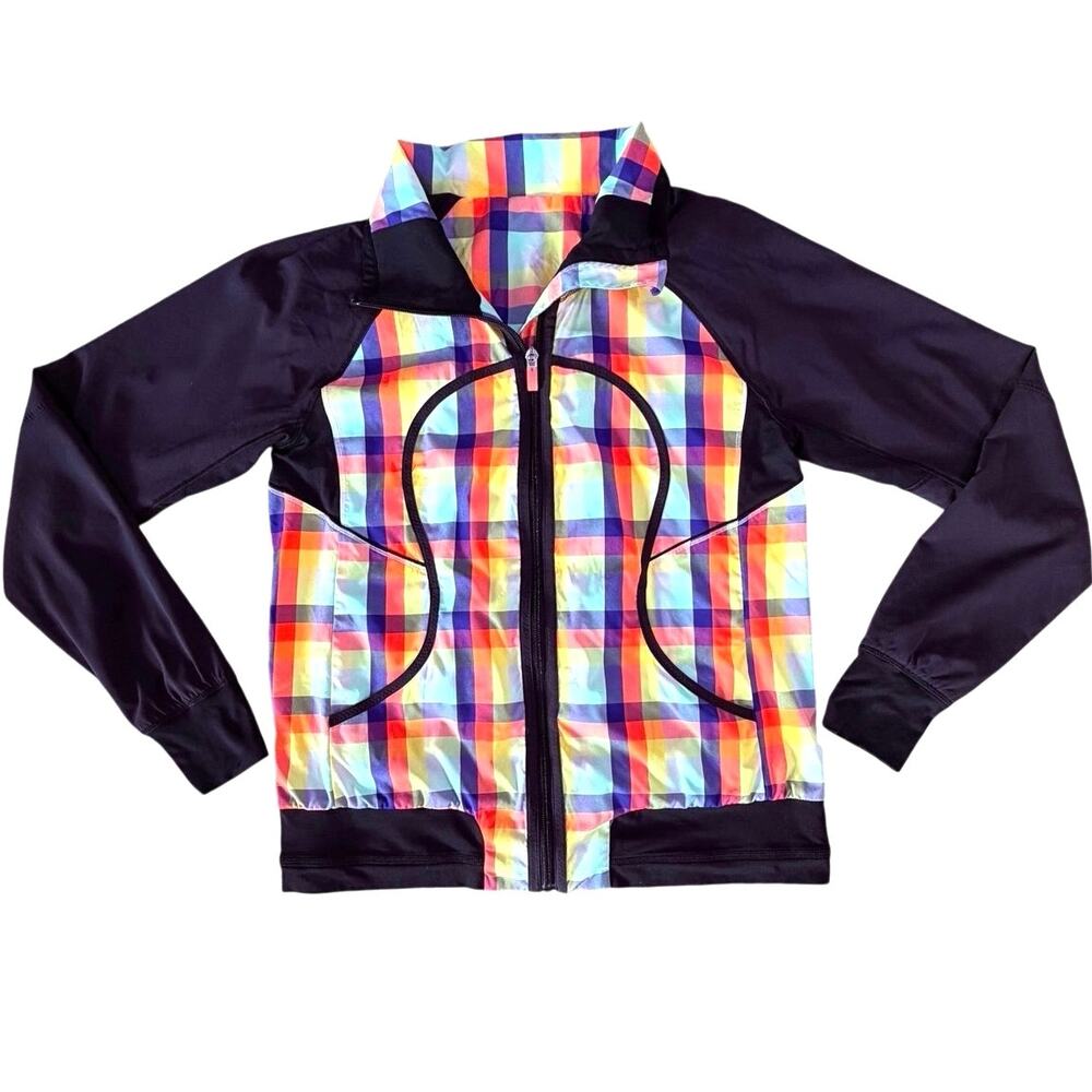Rare Lululemon SeaWheeze Track Attack Jacket Rainbow Plaid Full Zip Size 4 / 6 - Picture 12 of 13